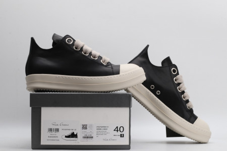 Rick Owe*s DRKSHDW Canvas Low Top Black Milk